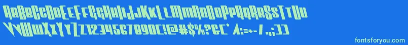 Vindicatorleft Font – Green Fonts on Blue Background