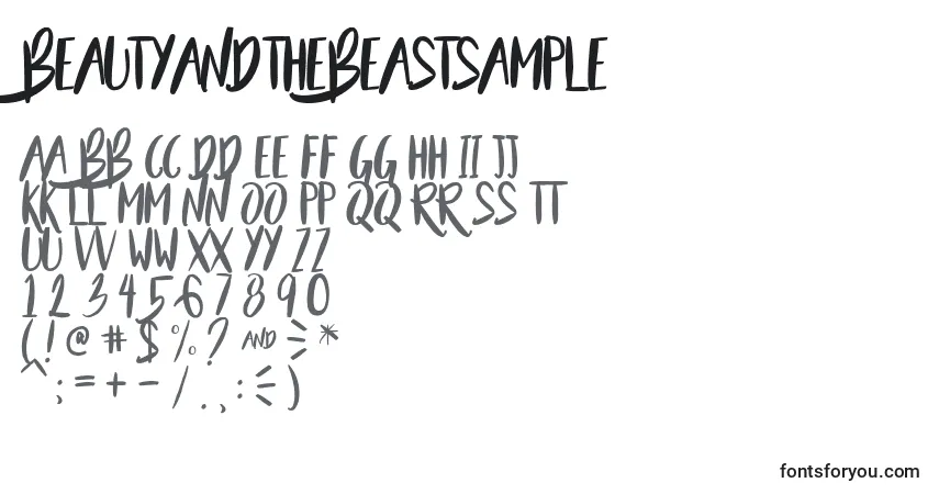 Schriftart BeautyAndTheBeastSample – Alphabet, Zahlen, spezielle Symbole