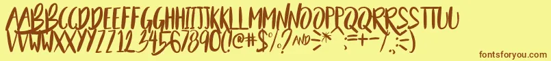 BeautyAndTheBeastSample Font – Brown Fonts on Yellow Background
