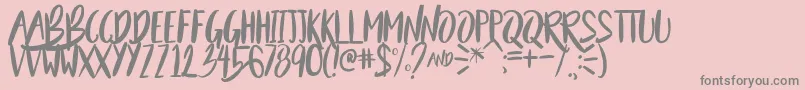 BeautyAndTheBeastSample Font – Gray Fonts on Pink Background