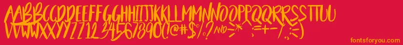 BeautyAndTheBeastSample Font – Orange Fonts on Red Background