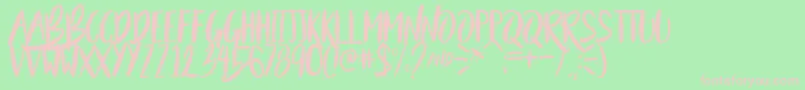 BeautyAndTheBeastSample Font – Pink Fonts on Green Background