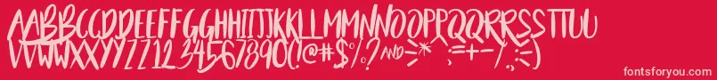 BeautyAndTheBeastSample Font – Pink Fonts on Red Background