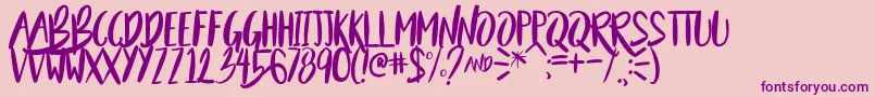 BeautyAndTheBeastSample Font – Purple Fonts on Pink Background