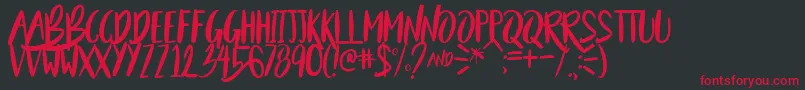 BeautyAndTheBeastSample Font – Red Fonts on Black Background