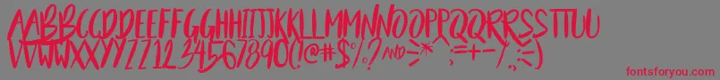 BeautyAndTheBeastSample Font – Red Fonts on Gray Background