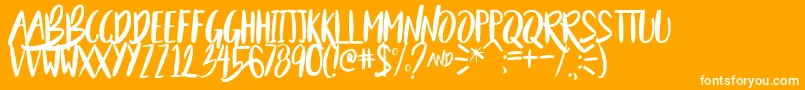 BeautyAndTheBeastSample Font – White Fonts on Orange Background