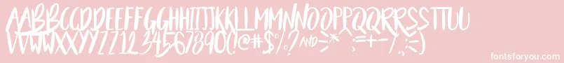 BeautyAndTheBeastSample-Schriftart – Weiße Schriften auf rosa Hintergrund