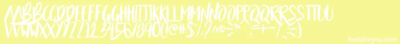 BeautyAndTheBeastSample Font – White Fonts on Yellow Background