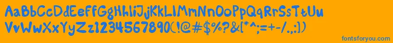 SomeKindaMadness Font – Blue Fonts on Orange Background