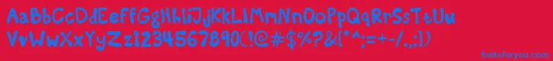 SomeKindaMadness Font – Blue Fonts on Red Background
