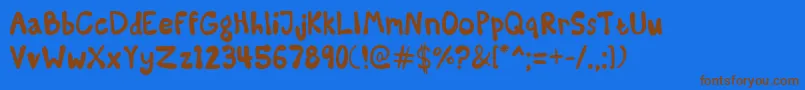 SomeKindaMadness Font – Brown Fonts on Blue Background