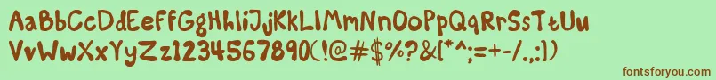 SomeKindaMadness Font – Brown Fonts on Green Background