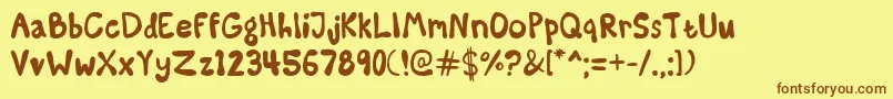 SomeKindaMadness Font – Brown Fonts on Yellow Background