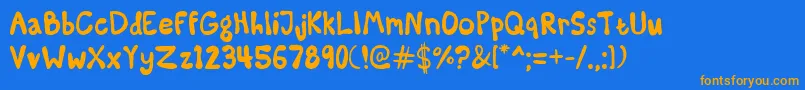 SomeKindaMadness Font – Orange Fonts on Blue Background