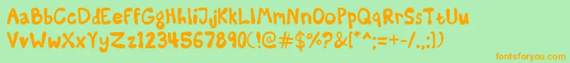 SomeKindaMadness Font – Orange Fonts on Green Background