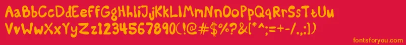SomeKindaMadness Font – Orange Fonts on Red Background