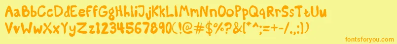 SomeKindaMadness Font – Orange Fonts on Yellow Background