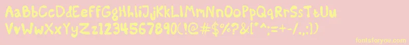 SomeKindaMadness Font – Yellow Fonts on Pink Background