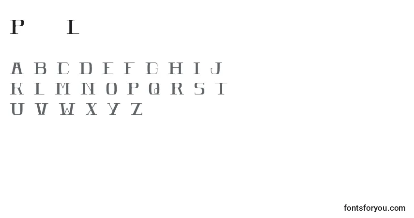 Schriftart PomeroleLight – Alphabet, Zahlen, spezielle Symbole