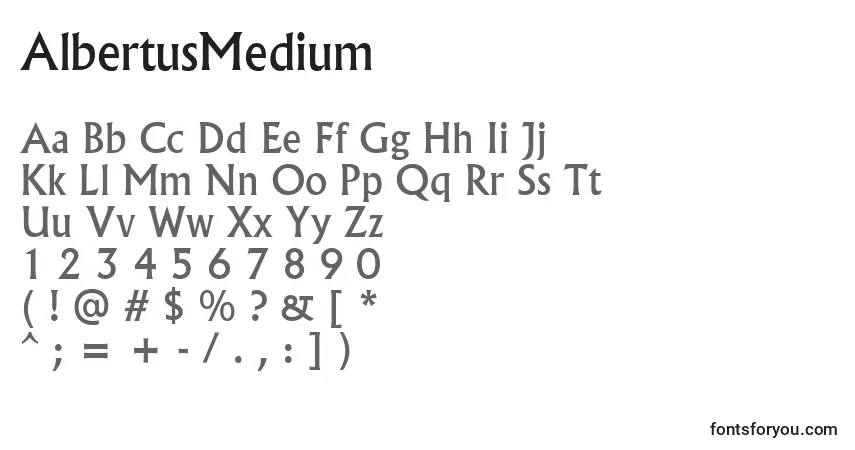 Czcionka AlbertusMedium – alfabet, cyfry, specjalne znaki