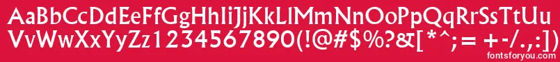 フォントAlbertusMedium – 赤い背景に白い文字