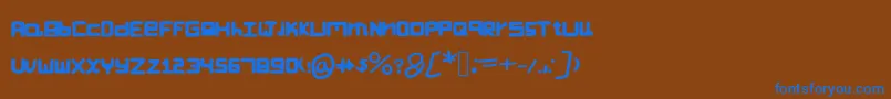 Fonte Kascrackfont – fontes azuis em um fundo marrom
