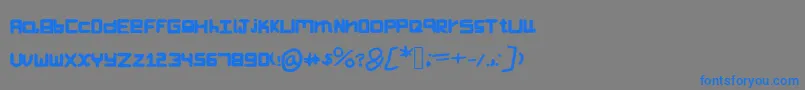 フォントKascrackfont – 灰色の背景に青い文字