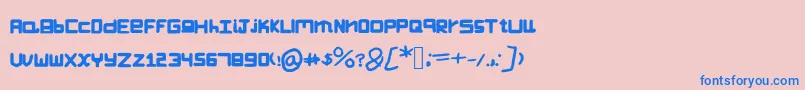 フォントKascrackfont – ピンクの背景に青い文字