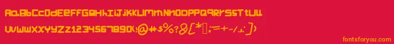 フォントKascrackfont – 赤い背景にオレンジの文字