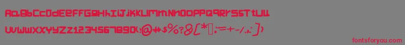 Kascrackfont Font – Red Fonts on Gray Background