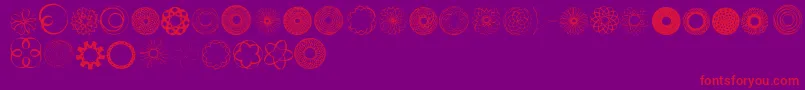 Czcionka Spiroface – czerwone czcionki na fioletowym tle