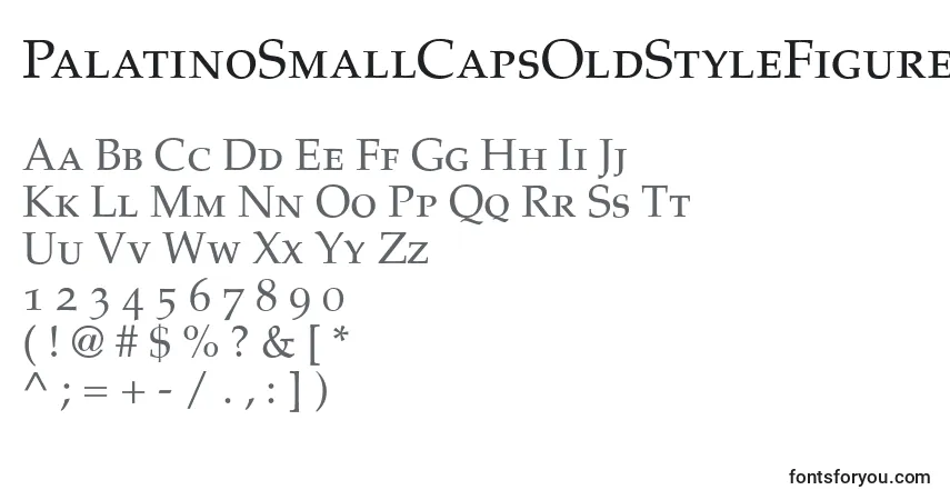Czcionka PalatinoSmallCapsOldStyleFigures – alfabet, cyfry, specjalne znaki