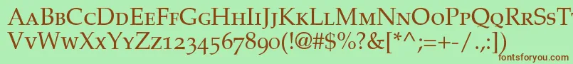 PalatinoSmallCapsOldStyleFigures Font – Brown Fonts on Green Background