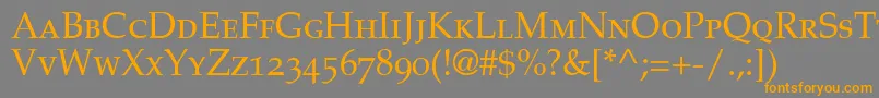 PalatinoSmallCapsOldStyleFigures Font – Orange Fonts on Gray Background