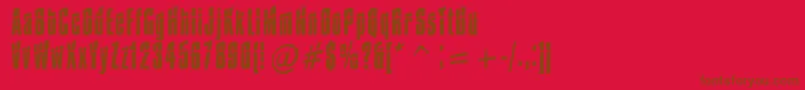 Impos30 Font – Brown Fonts on Red Background