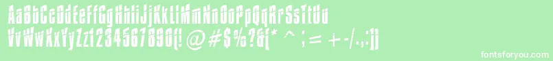 Impos30 Font – White Fonts on Green Background