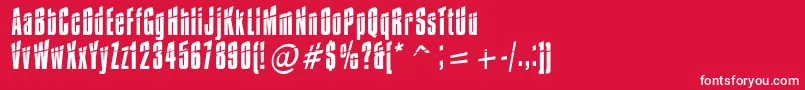 Impos30 Font – White Fonts on Red Background