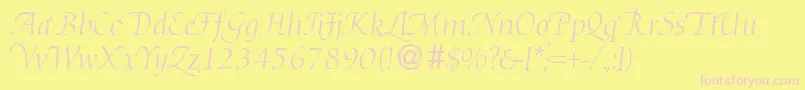DibbyhanddbNormal Font – Pink Fonts on Yellow Background