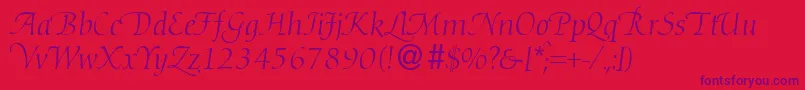 DibbyhanddbNormal Font – Purple Fonts on Red Background