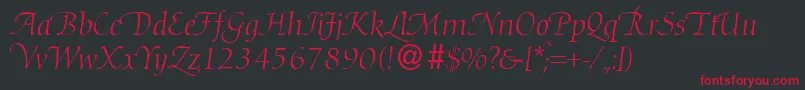 DibbyhanddbNormal Font – Red Fonts on Black Background