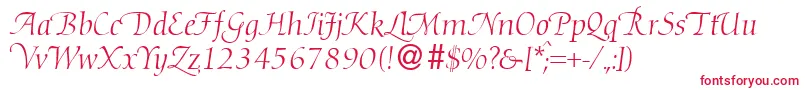 DibbyhanddbNormal-Schriftart – Rote Schriften auf weißem Hintergrund