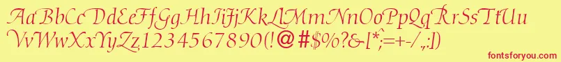 DibbyhanddbNormal Font – Red Fonts on Yellow Background
