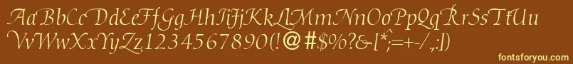 DibbyhanddbNormal Font – Yellow Fonts on Brown Background