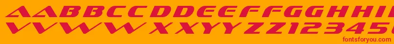 フォントDssofachromec – オレンジの背景に赤い文字