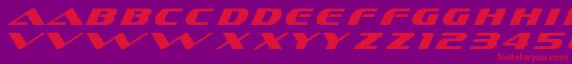 Dssofachromec-Schriftart – Rote Schriften auf violettem Hintergrund