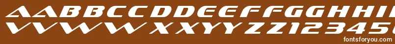 Dssofachromec-Schriftart – Weiße Schriften auf braunem Hintergrund