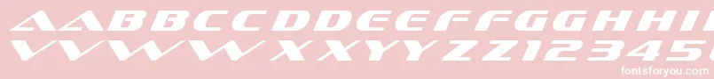 Fonte Dssofachromec – fontes brancas em um fundo rosa