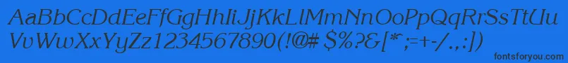 KroneItalic-fontti – mustat fontit sinisellä taustalla