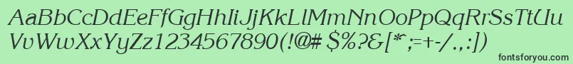 KroneItalic-fontti – mustat fontit vihreällä taustalla